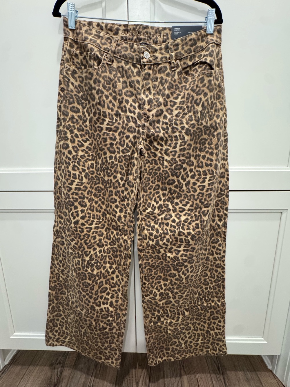 American Eagle Leopard Print Wide-Leg Jeans NWT
